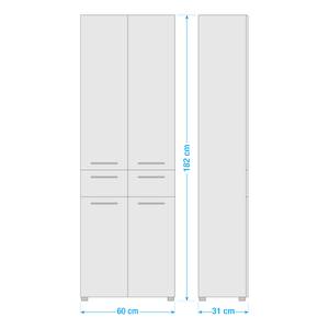 Hoge kast Storm III wit/hoogglans wit - Hoogglans wit/wit