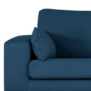 Canapé d’angle BILLUND avec méridienne Tissu - Tissu Vele: Bleu - Méridienne courte à droite (vue de face) - Hêtre foncé
