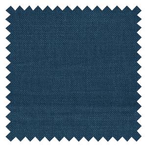 Ecksofa BILLUND mit Longchair Baumwollstoff Vele: Blau - Longchair davorstehend rechts - Buche Dunkel