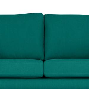 3-Sitzer Sofa BILLUND Baumwollstoff Vele: Petrol - Buche Dunkel