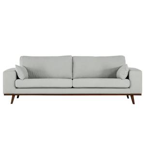 3-Sitzer Sofa BILLUND Baumwollstoff Vele: Grau - Buche Dunkel