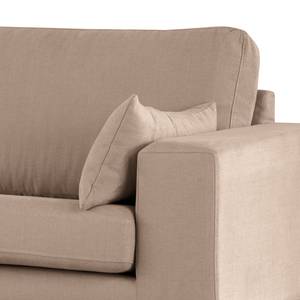 3-Sitzer Sofa BILLUND Baumwollstoff Vele: Taupe - Buche Dunkel