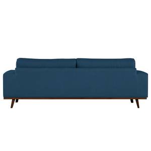3-Sitzer Sofa BILLUND Baumwollstoff Vele: Blau - Buche Dunkel