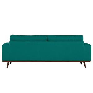 2-Sitzer Sofa BILLUND Baumwollstoff Vele: Petrol - Buche Dunkel