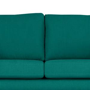 2-Sitzer Sofa BILLUND Baumwollstoff Vele: Petrol - Buche Dunkel