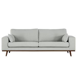 2-Sitzer Sofa BILLUND Baumwollstoff Vele: Grau - Buche Dunkel