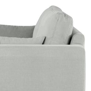 2-Sitzer Sofa BILLUND Baumwollstoff Vele: Grau - Buche Dunkel