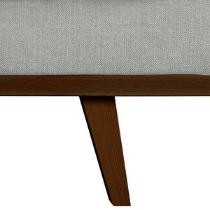 2-Sitzer Sofa BILLUND Baumwollstoff Vele: Grau - Buche Dunkel