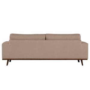 2-Sitzer Sofa BILLUND Baumwollstoff Vele: Taupe - Buche Dunkel