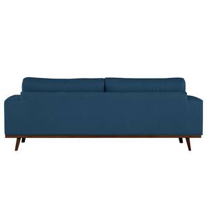 2-Sitzer Sofa BILLUND Baumwollstoff Vele: Blau - Buche Dunkel