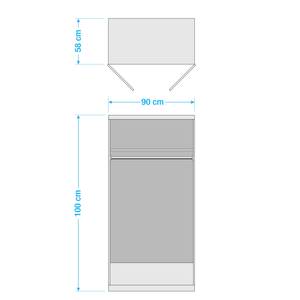 Draaideurkast Vanity onbehandeld eikenhout - 90cm