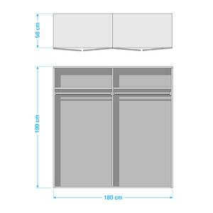 Drehtürenschrank Rajmi (mit Spiegel) AlpinWeiß - Schrankbreite: 180 cm - 4 Spiegel