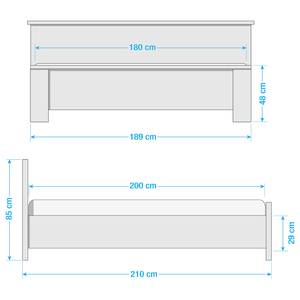 Letto compatto Chalet Bianco alpino - 180 x 200cm