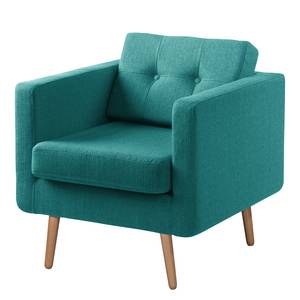 Fauteuil Croom Tissu - Bleu pétrole - Sans repose-pieds - Tissu Polia: Pétrole - Sans repose-pieds