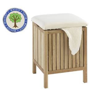 Tabouret salle de bain Norway Tissu / Noyer massif