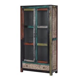 Armoire vitrine Goa I Acacia / Manguier partiellement massif Multicolore