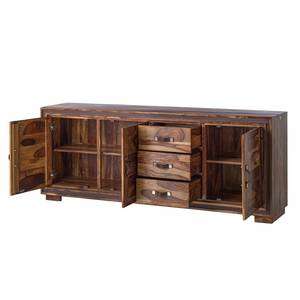 Sideboard Khan I Sheesham massiv / Kunstleder