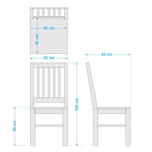 Eetkamerstoelen Vision (2-delige set) massief acaciahout