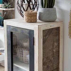 Armoire Goa White I Acacia massif - Multicolore - Blanc