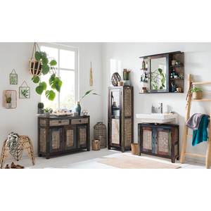 Armoire basse Goa Acacia massif - Multicolore