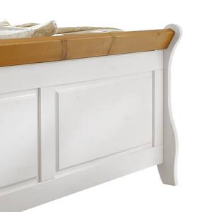 Massivholz-Doppelbett Cenan Kiefer Weiß gebeizt & lackiert / Laugenfarbig - 140 x 200cm