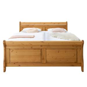 Massief houten bed Cenan Loogkleurig Gebeitst beukenhouten walnoot & gelakt grenenhout - 200 x 200cm