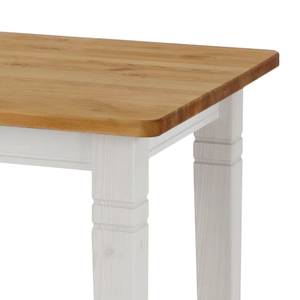 Table Bergen II Épiciéa massif - Pin coloris lessivé / Pin blanc - 140 x 90 cm - Avec 2 plateaux à emboîter