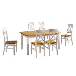 Tavolo da pranzo Bergen II Legno massello di pino - Pino color cenere / Pino bianco - 160 x 90 cm - Senza funzione
