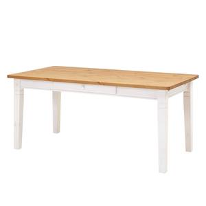 Tavolo da pranzo Bergen II Legno massello di pino - Pino color cenere / Pino bianco - 180 x 90 cm - Con 2 piani prolunga