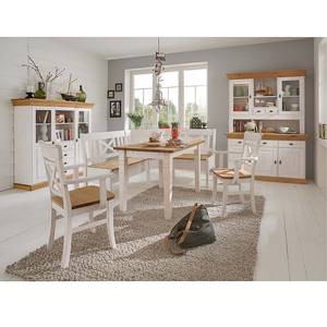 Table Bergen II Épiciéa massif - Pin coloris lessivé / Pin blanc - 180 x 90 cm - Avec 2 plateaux à emboîter