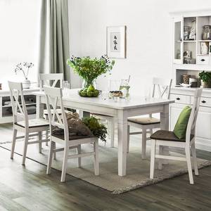 Table Bergen II Épiciéa massif - Pin blanc - 120 x 78 cm - Avec 2 plateaux à emboîter