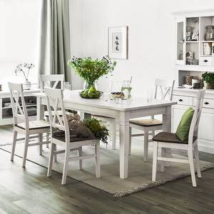 Table Bergen II Épiciéa massif - Pin blanc - 140 x 90 cm - Avec 2 plateaux à emboîter