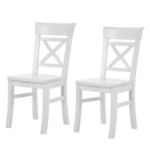 Chaises Fjord (lot de 2) Pin massif blanc - Epicéa blanc