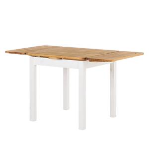 Table extensible Karley Pin massif - Epicéa blanc / Epicéa coloris lessivé - Epicéa blanc / Epicéa lessivé - 77 x 77 cm