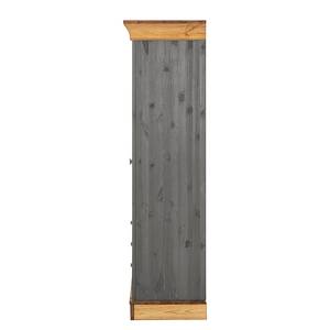 Armoire vitrine Bergen Pin massif - Gris / Couleur bois lessivé - Epicéa gris / Epicéa lessivé