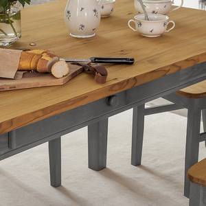 Table Bergen III Pin massif - Gris / Couleur bois lessivé