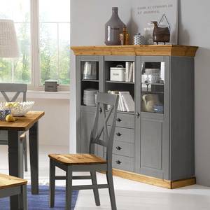 Highboard Bergen Kiefer massiv - Kiefer Grau / Kiefer Laugenfarbig