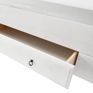 Massivholz-Doppelbett Cenan Kiefer massiv - Weiß gebeizt & lackiert - Liegefläche: 140 x 200 cm