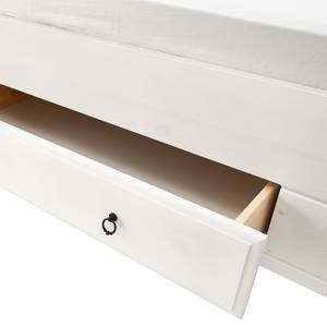 Lit simple en bois massif Cenan Epicéa massif teinté et verni blanc - Epicéa blanc - 90 x 200cm