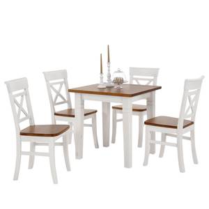 Tavolo da pranzo Fjord I Legno massello di pino bianco/ambrato - Pino bianco / Pino color ambra - Senza funzione