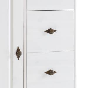 Commode Bergen II Pin massif - Blanc / Gris