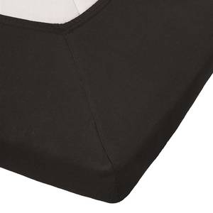 Spannbettlaken Jersey für Topper Schwarz - Baumwolle - Abmessungen 200x140x35cm - Schwarz - 140 x 220 cm