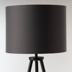 Staande lamp Tripod Valma geweven stof/hout - 1 lichtbron - Zwart/beukenhoutkleurig - Antracietkleurig/beukenhout