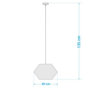 Hanglamp Skulpa katoen/metaal - 1 lichtbron - Crème