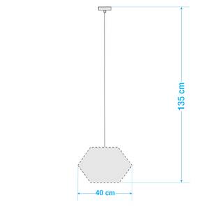 Suspension Skulpa Coton / Métal - 1 ampoule - Gris foncé