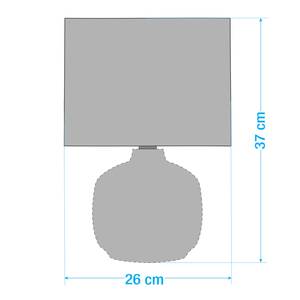 Tischleuchte Loster Glas / Baumwollstoff - 1-flammig - Weiß