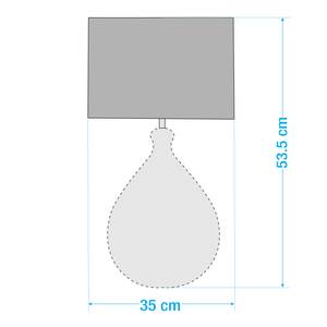 Lampe Loster Verre / Coton - Marron clair - 1 ampoule - Marron clair