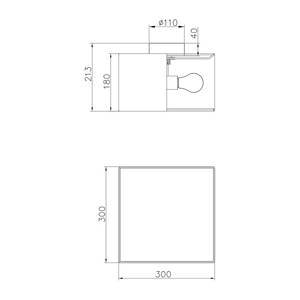 Lampada da soffitto Borris tessuto / ferro - Bianco - Larghezza: 30 cm