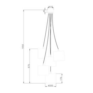 Pendelleuchte Zalia Quintett Stoff - 5-flammig