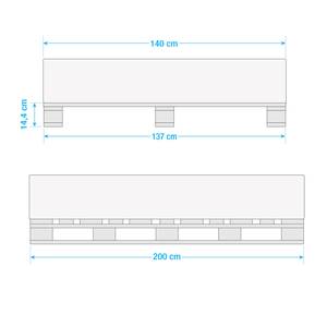 Lit palette Smood Pin massif - Pin - 140 x 200cm